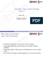 MLE Under Survival Data: Type I and II Censoring: Saurav de
