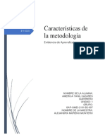 Características Metodología Evidencia Aprendizaje