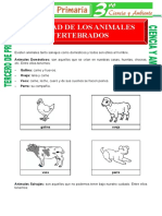 Utilidad de Los Animales Vertebrados para Tercero de Primaria