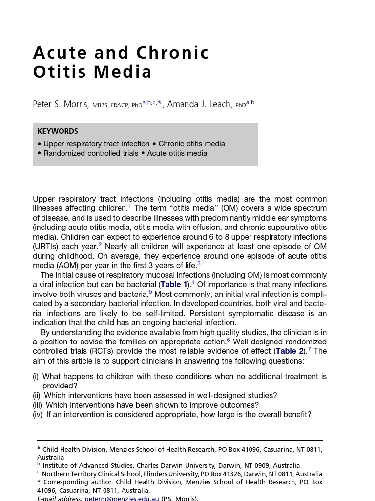 case study otitis media answers