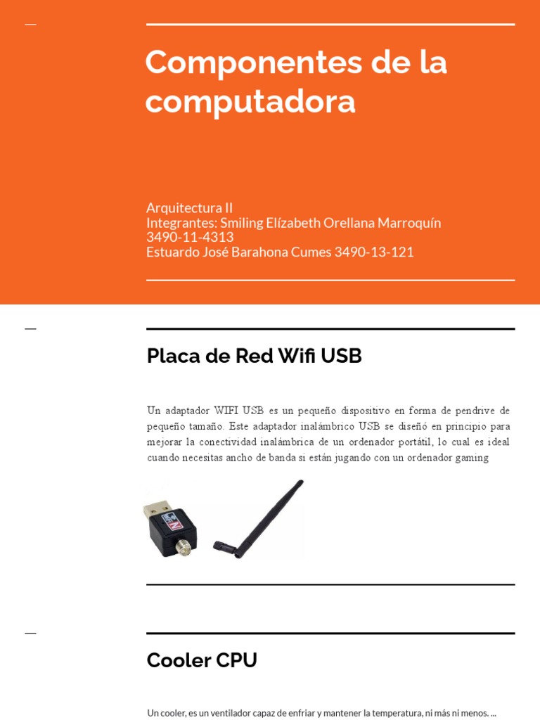Componentes de Computadoras | PDF | Hardware de la computadora | Unidad ...
