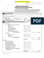 Collection Agency Board Personal/Corporate Financial Statement