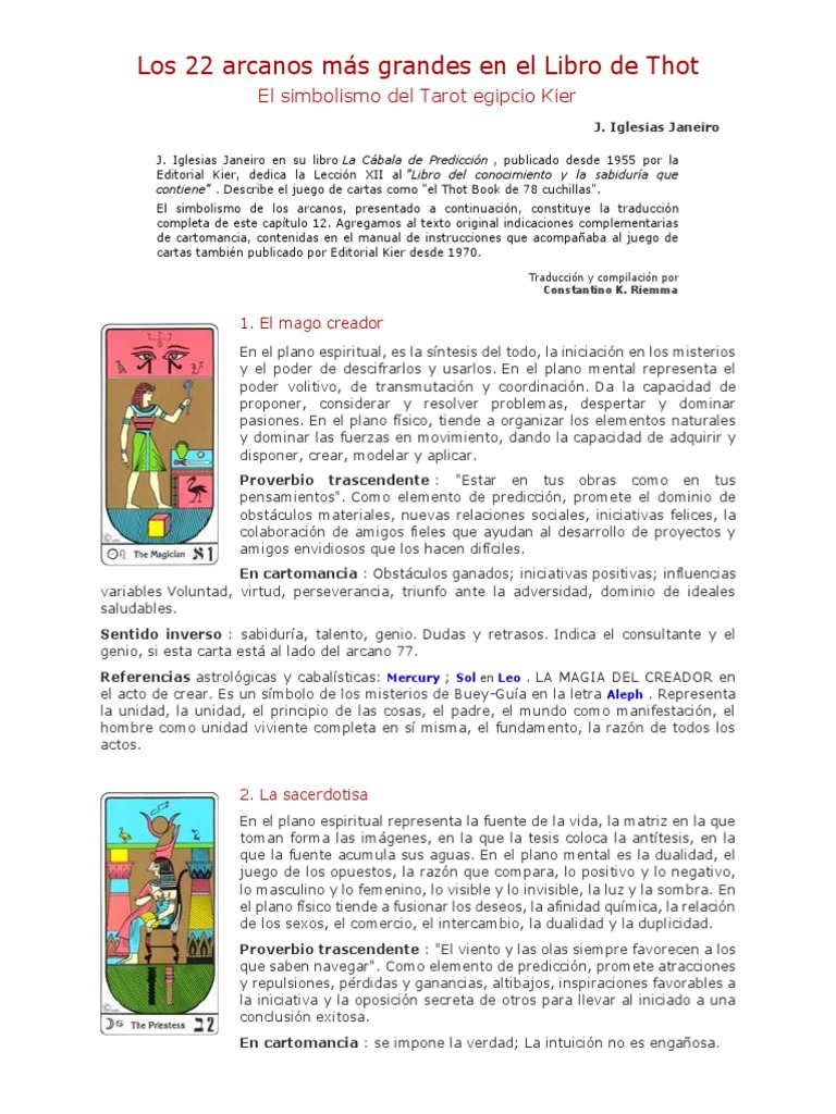 Simbolismo del Tarot Egipcio Kier | PDF | Tarot | Astrología