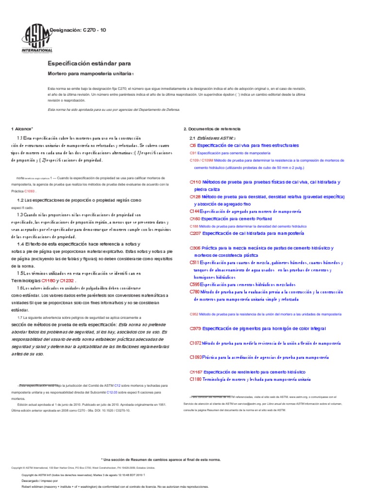 Astm C270 Pdf – Lista de normas ASTM en español – BIYPIW