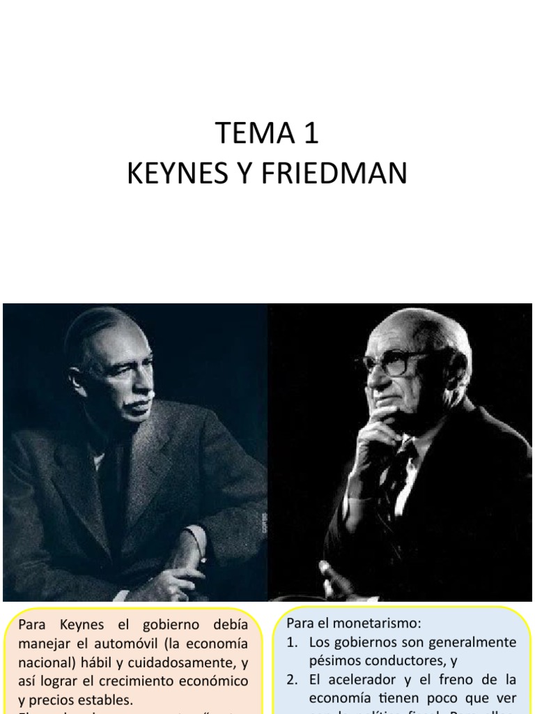 TEMA I FRIEDMAN Vs KEYNES PDF Milton Friedman Economía keynesiana