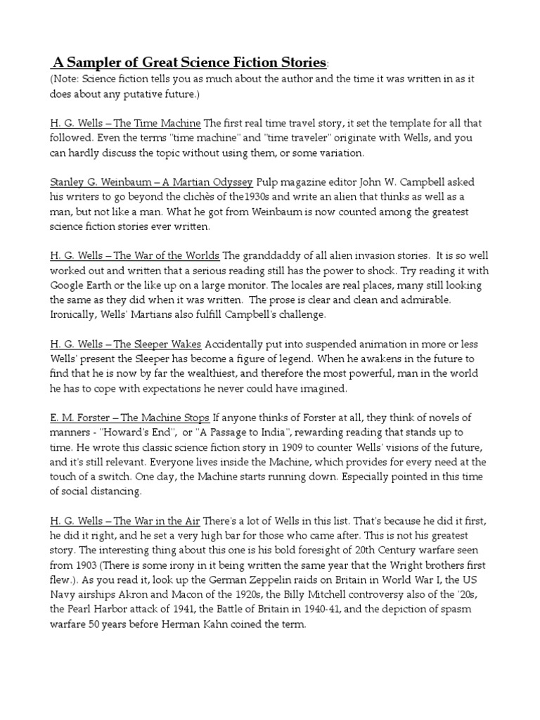 Essential Science Fiction Classics | PDF | Science Fiction | Unrest