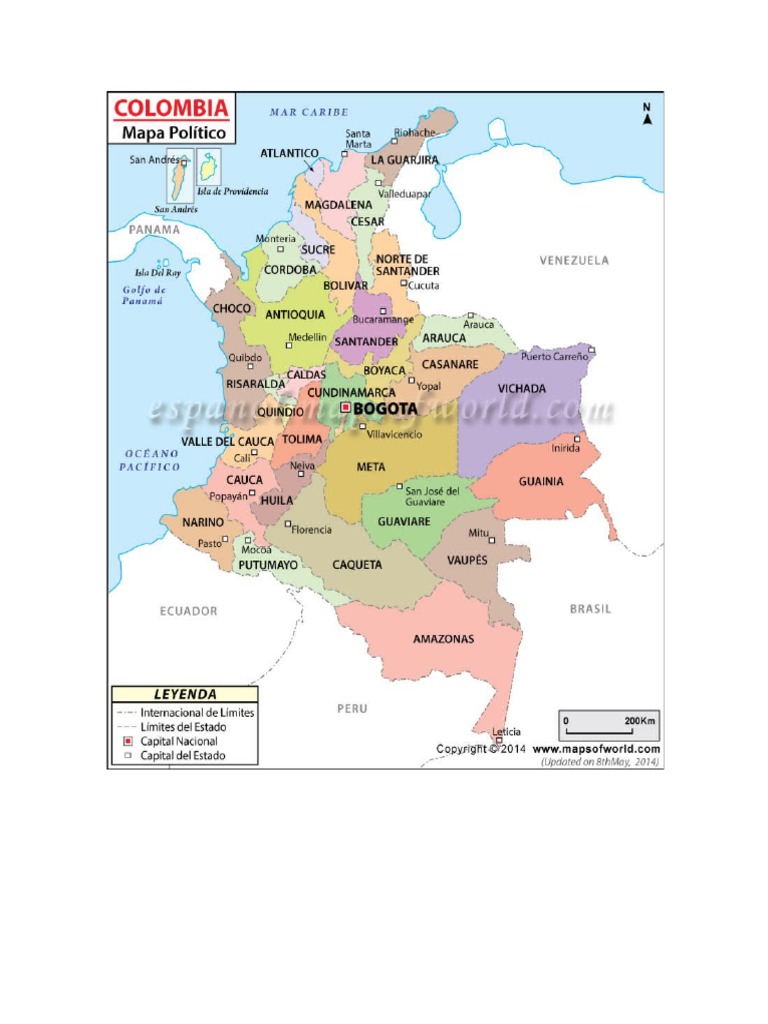 View Mapa Politico De Colombia Con Sus Departamentos Y Capitales