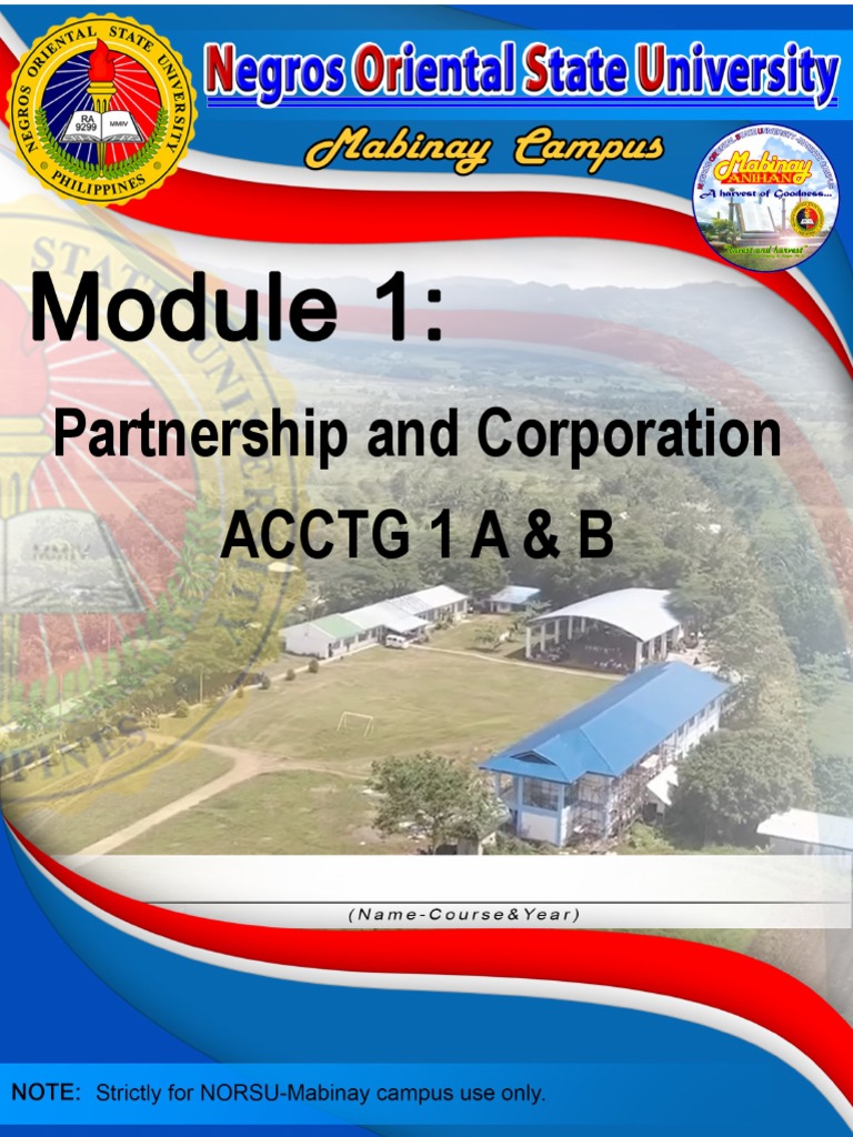 Module 1 ACCTG 1 A & B Partnership & Corporation (2021) | PDF ...