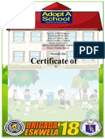 Prenza Elementary School Certificate of Appreciation