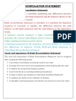 Bank Reconciliation Statement