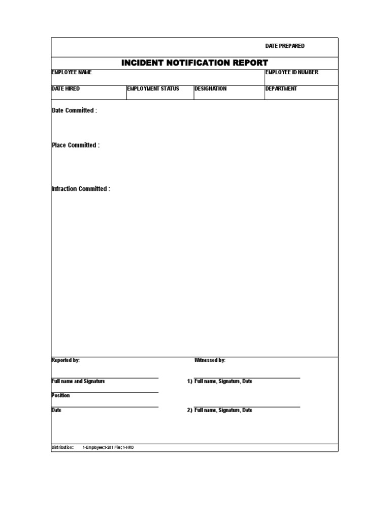 Incident Notification Report - Generic - Archive Account | PDF