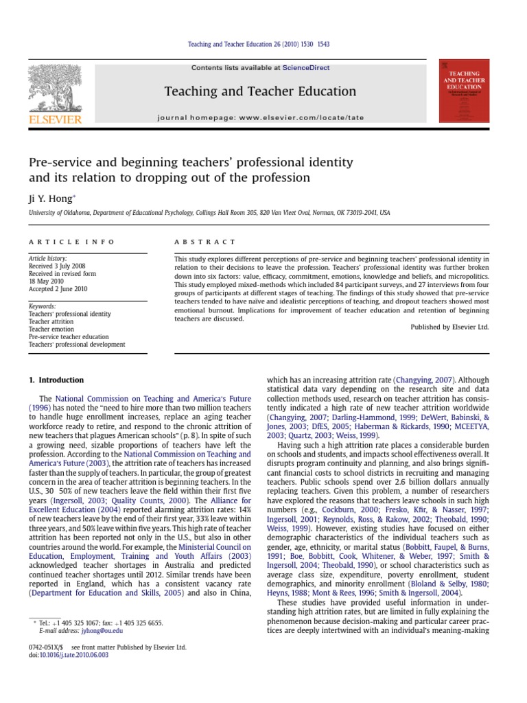 Teacher Identity and Attrition Factors | PDF | Identity (Social Science ...