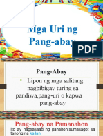 Mga Uri NG Pang-Abay