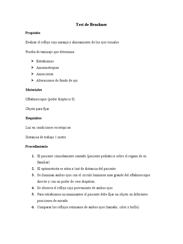 Test de Bruckner PDF
