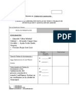 Formato Aprobación Plan de Tesis o Trabajo de Investigación y Solicitud