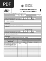 Certificate of Creditable Tax Withheld at Source