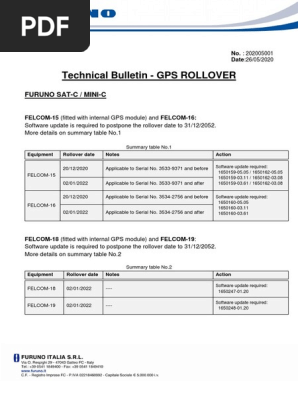Technical Bulletin Gps Rollover Pdf Information Technology Management Information Age