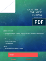 Analysis of Variance (Anova) : Advanced Statistics