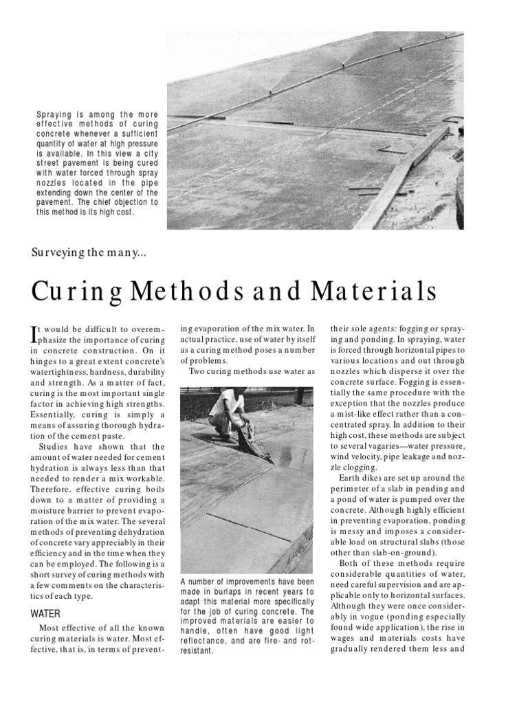 Concrete Construction Article PDF - Curing Methods and Materials | PDF ...