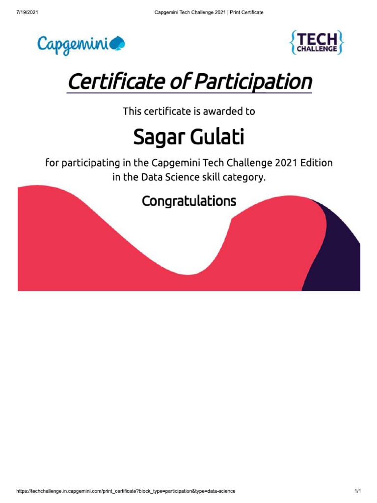 Certificate Capgemini PDF