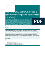 Pict Model School Grade 8 Emerald Pre-Requisite Worksheet - 1 (Quiz)