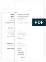 Curriculum Vitae: Personal Information