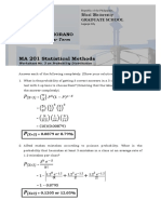 VINCENT M. MORANO, MAELM, Worksheet No. 3 On Probability Distribution
