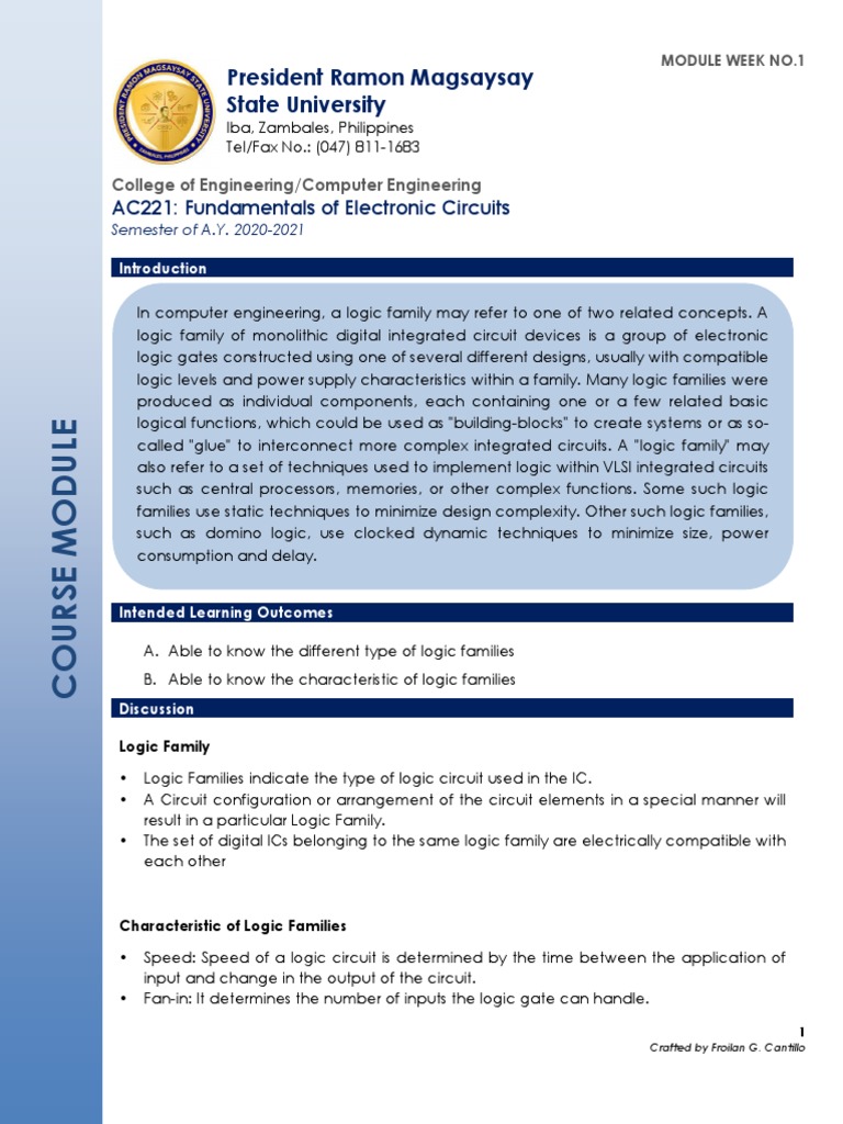 7 Logic Families | PDF | Cmos | Logic Gate