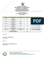 Department of Education: Teacher's Schedule Ms. Arlene M. Marasigan SY 2020-2021