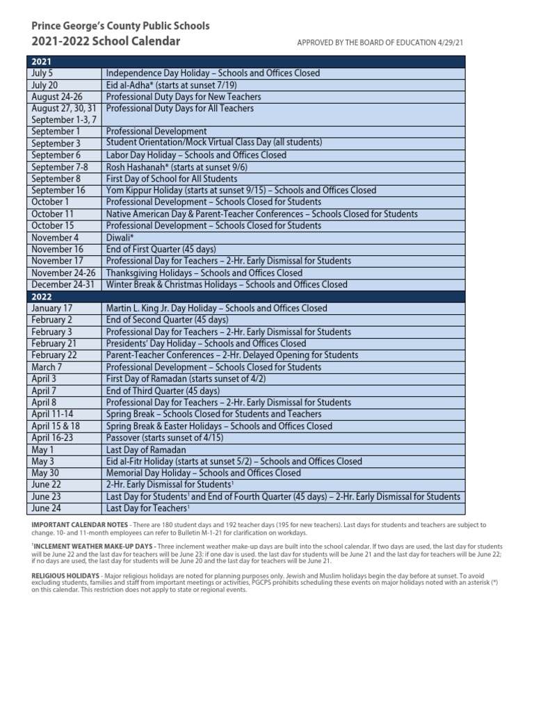 2021-2022-school-calendar-prince-george-s-county-public-schools-pdf-holidays-observances