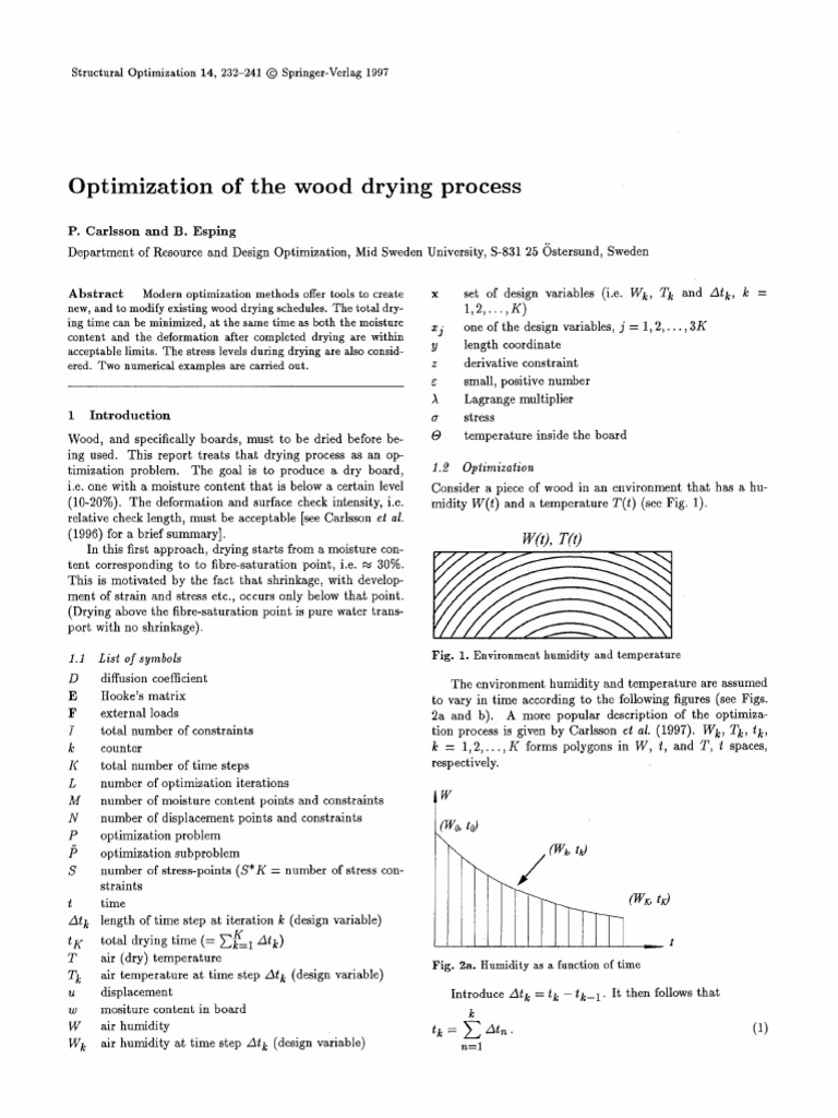 Optimization of The Wood Drying Process | PDF | Mathematical ...