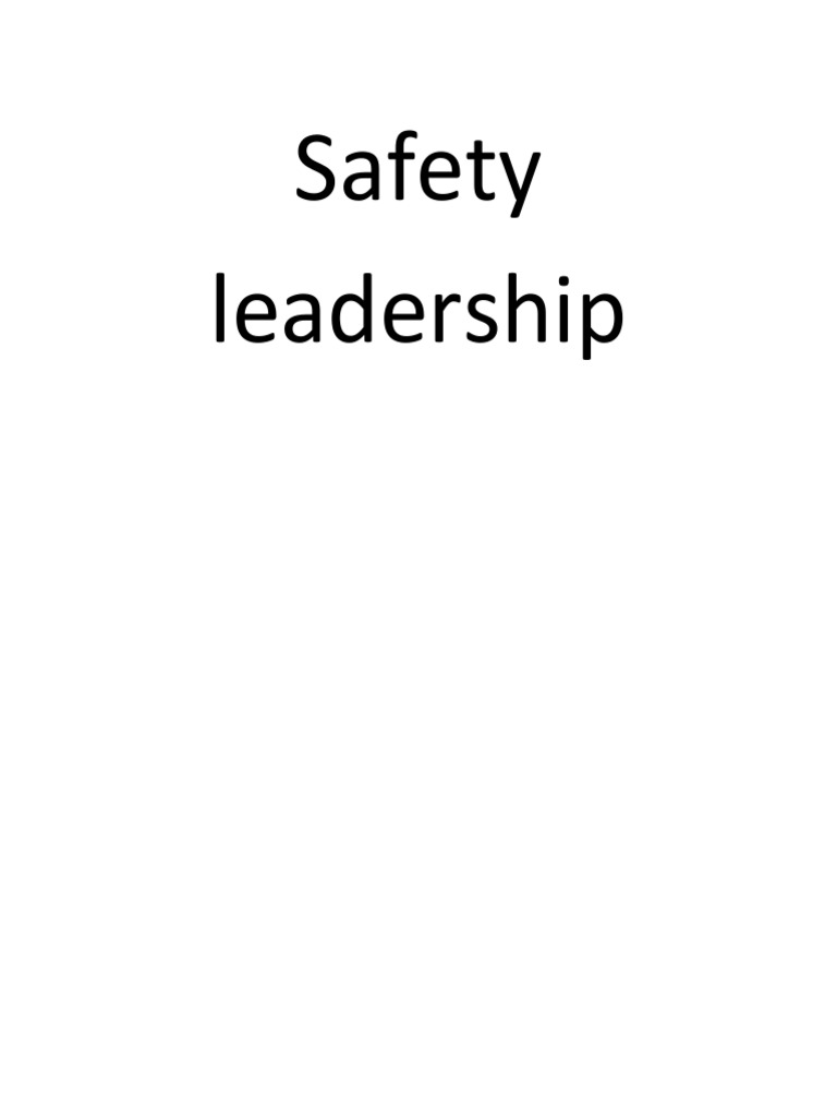 Safety Leadership in Construction Industry PDF Leadership Safety