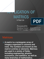 Application of Matrics (Piyush Goenka 09 and Sandeep Kumar 17)
