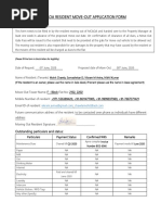 Mcaoa Resident Move-Out Application Form: Outstanding Particulars and Status