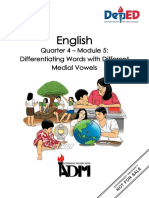English: Quarter 4 - Module 5: Differentiating Words With Different Medial Vowels