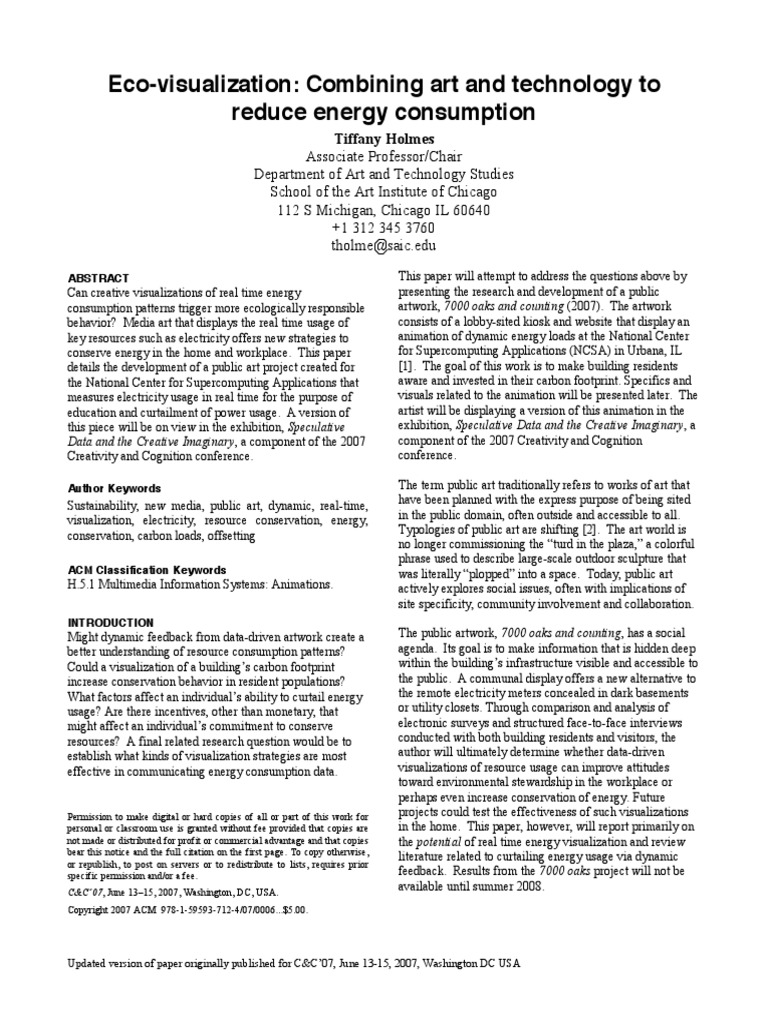 Eco Visualization Combining Art and Tech | PDF | Sustainable Design ...