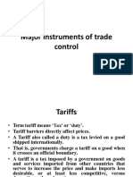 Major Instruments of Trade Control