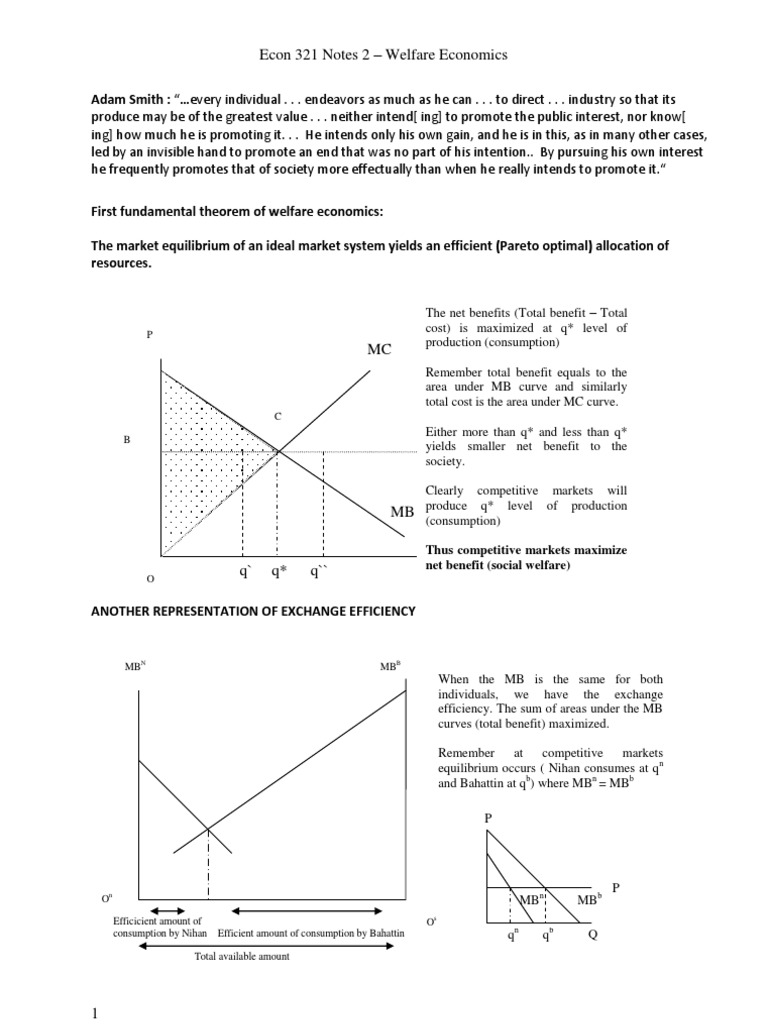Welfare Economics and Pareto Efficiency | PDF | Welfare Economics ...