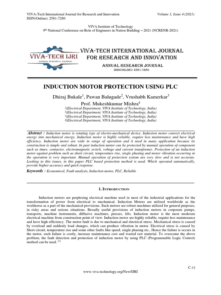PLC-Based Induction Motor Protection | PDF | Programmable Logic ...