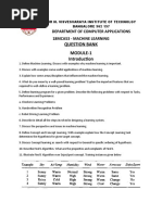 Question Bank Module-1: Department of Computer Applications 18mca53 - Machine Learning