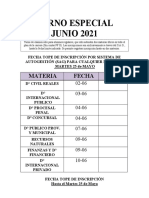 Mesa Especial Junio 2021 (Sin Horarios)