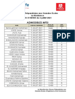 ADMISSIBLES MPSI 3 Juillet 2021