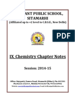 Brilliant Public School, Sitamarhi: IX - Chemistry Chapter Notes