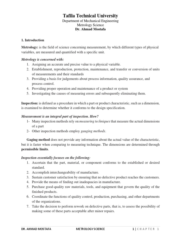 Chapter 1 - Basic Principles of Metrology | PDF | Accuracy And ...