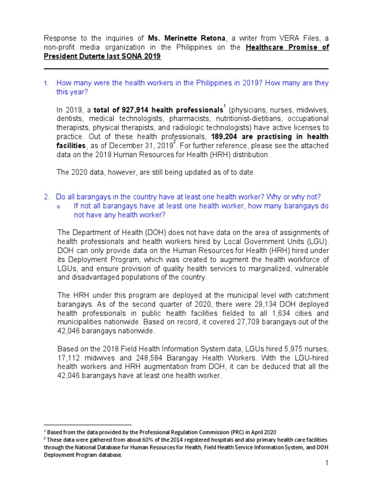 DOH Human Resources for Health Update | PDF | Health Human Resources ...