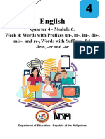 English4 - q4 - Mod6 - Prefixes Un-, In-, Im-, Dis-, Mis-, Re, Suffix Ful and Less, Er and or - v4