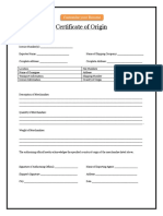 Certificate Origin Template