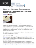 5 dicas para elaborar um plano de negócios