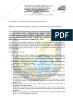 Comunicado Del Proyecto de Investigacion