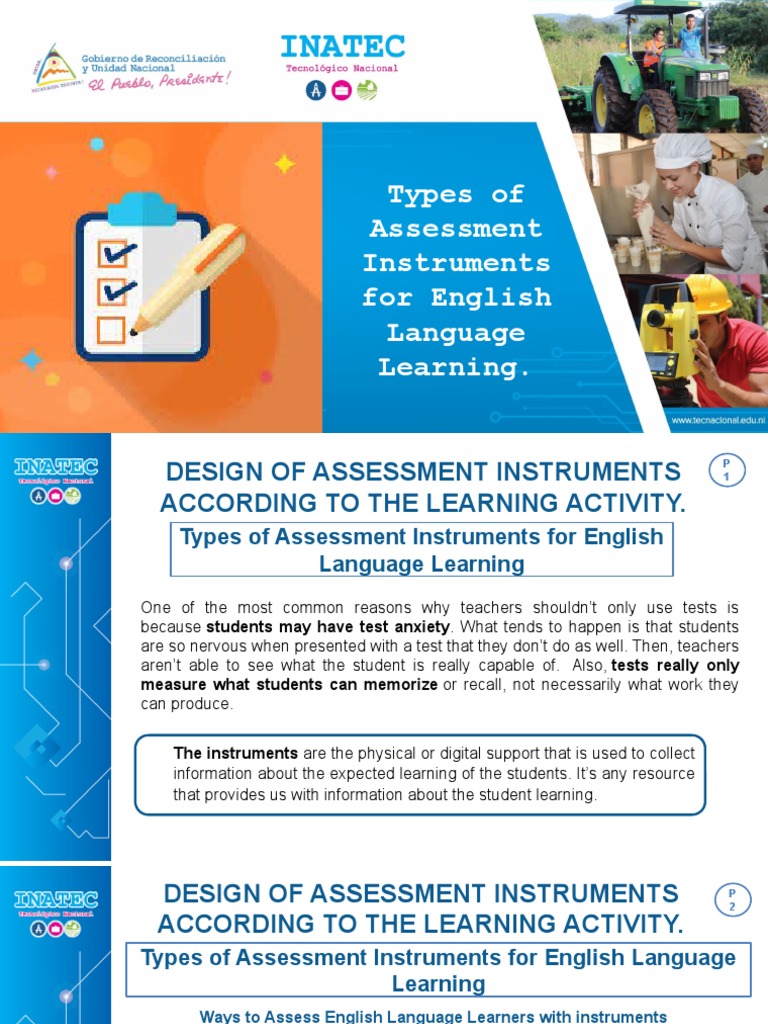 Types of Assessment Instruments For English Language Learning | PDF ...